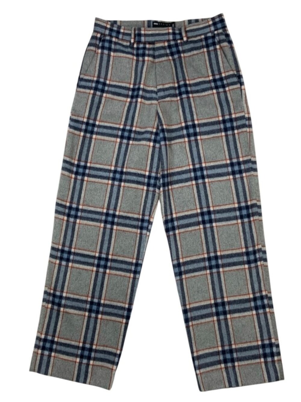 Asos Mens Plaid Wool Pant 32 Straight Leg Academia Fall Fashion